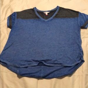 Blue and black thin shirt